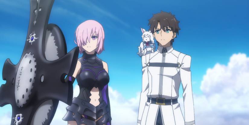 Mash Kyrielight And Her Cross-Shaped Shield Ritsuka Fujimaru (Fate Grand Order)