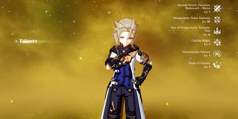 abledo's talents in genshin impact