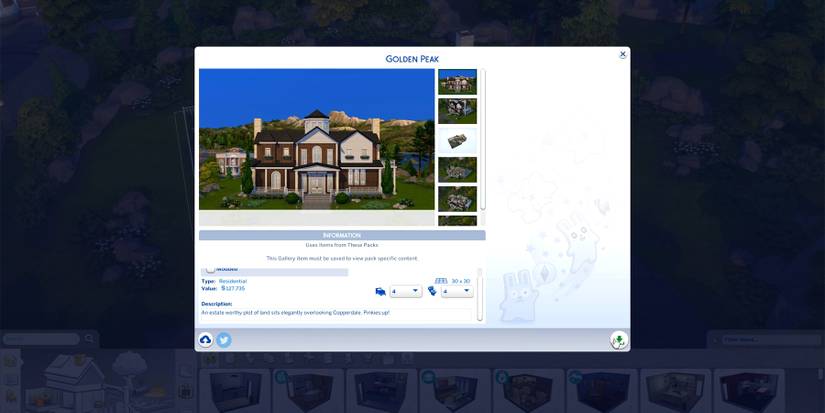adding house to gallery in the sims 4