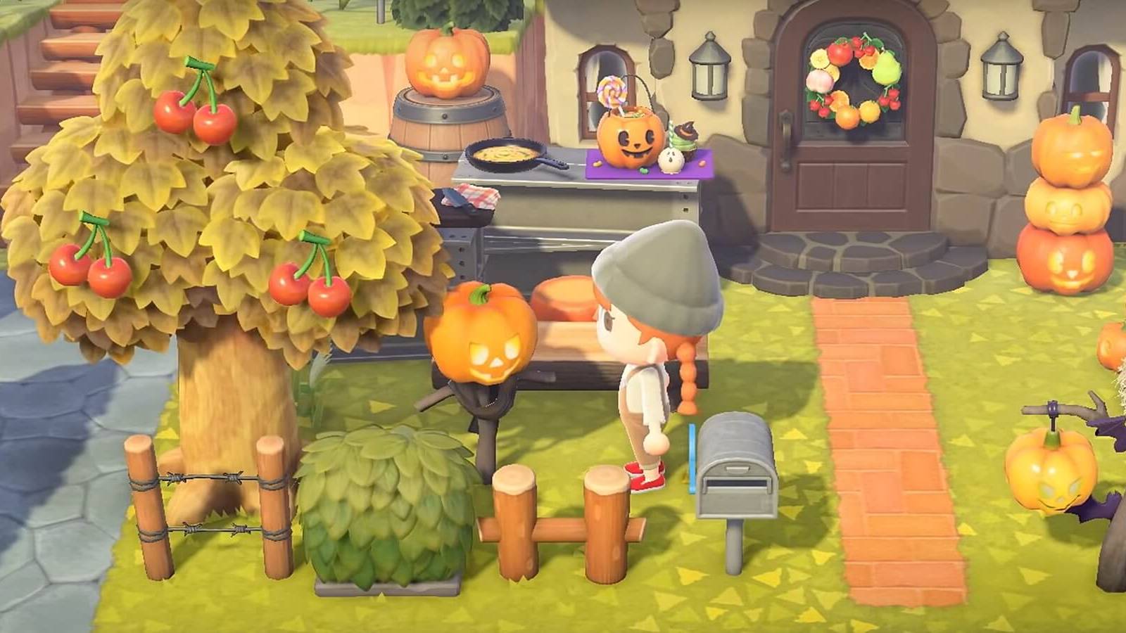 animal crossing new horizons fall halloween pumpkin decor
