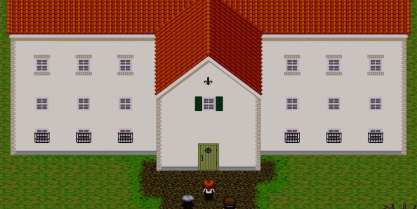 Entering the mansion in Ao Oni