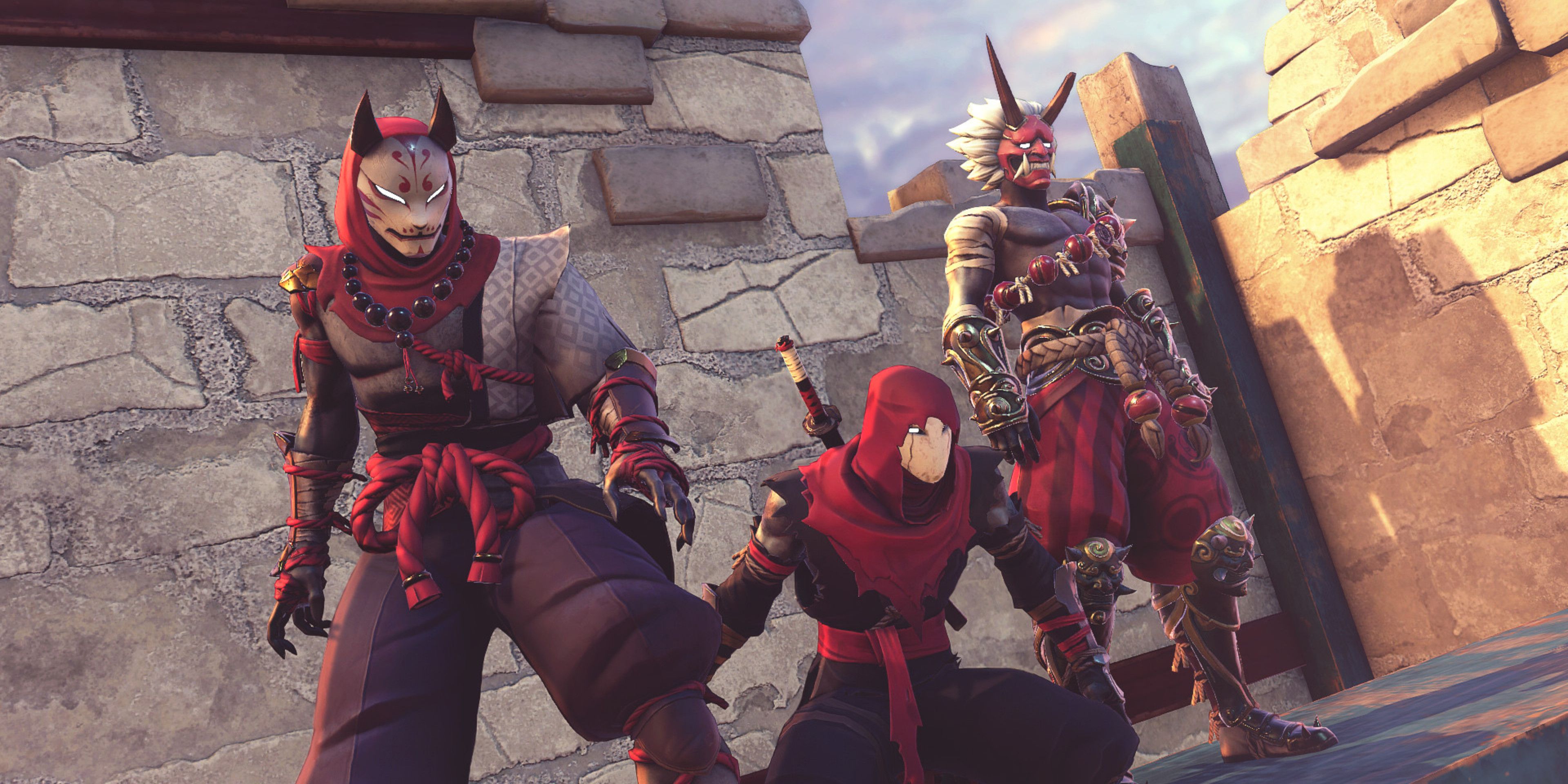 A team of three ninjas in co-op mode