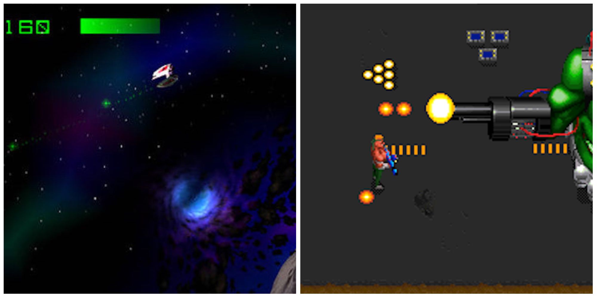 asteroids and total carnage split image