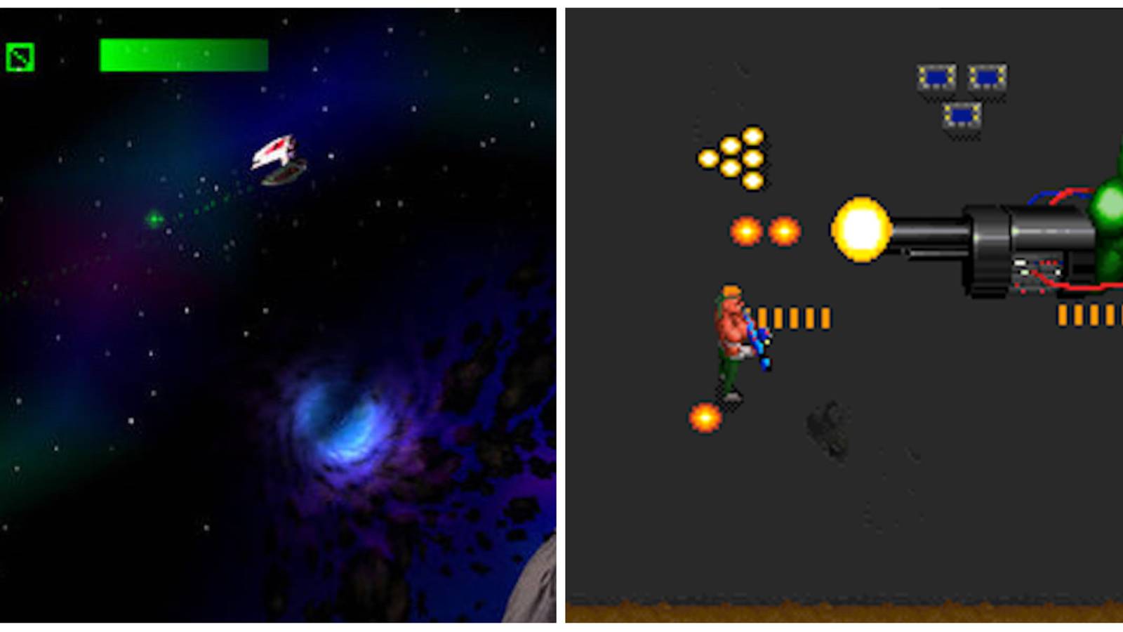 asteroids and total carnage split image