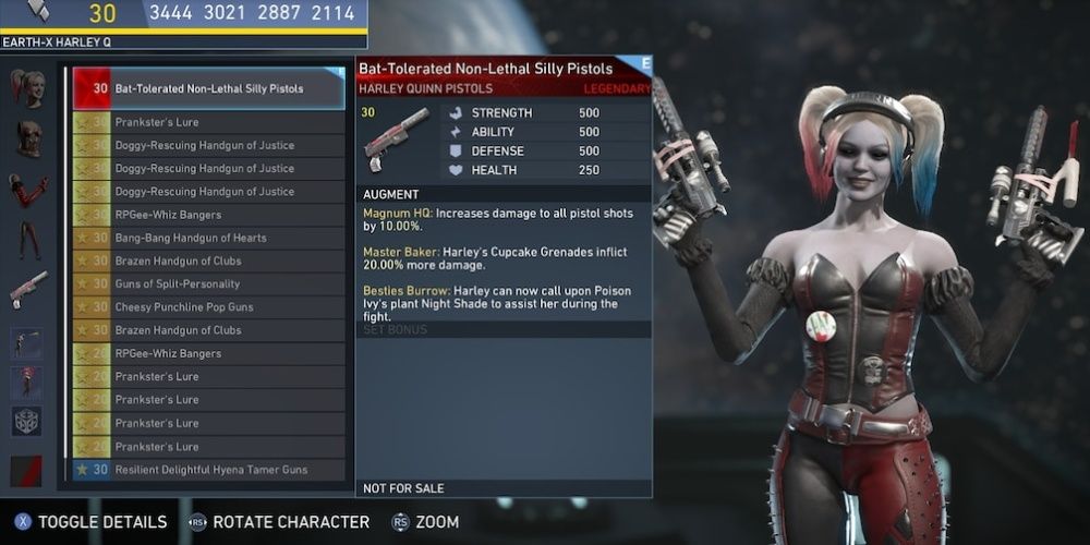 bat tolerated non lethal silly pistols for harley quinn in injustice 2