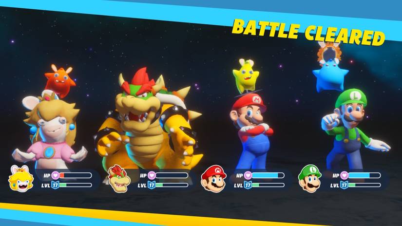 battle clear screen mario rabbids sparks of hope