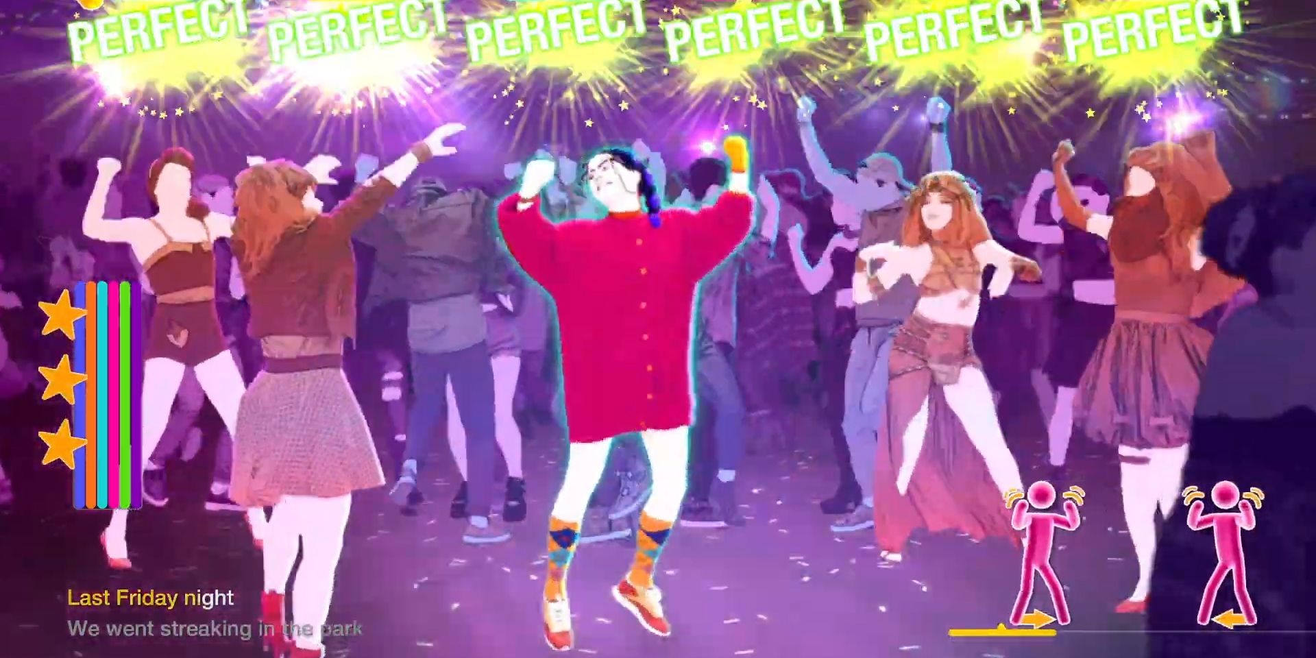 Just Dance 2022 avatars dancing with perfect message