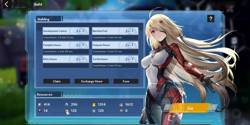 build mode menu in tower of fantasy