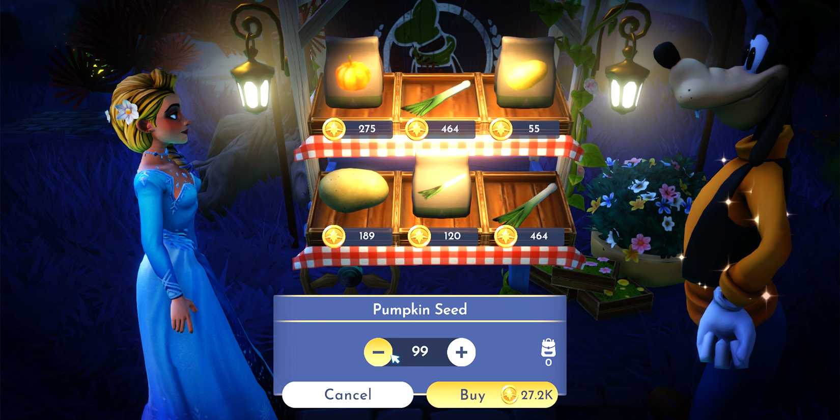 buying pumpkins in disney dreamlight valley