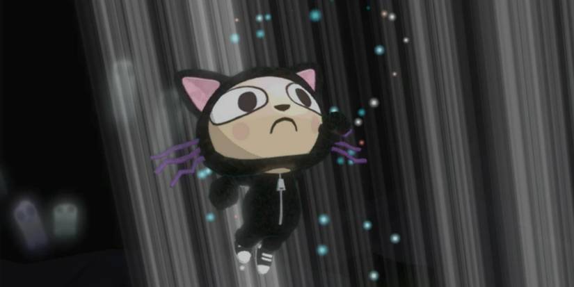 character wearing the black cat costume