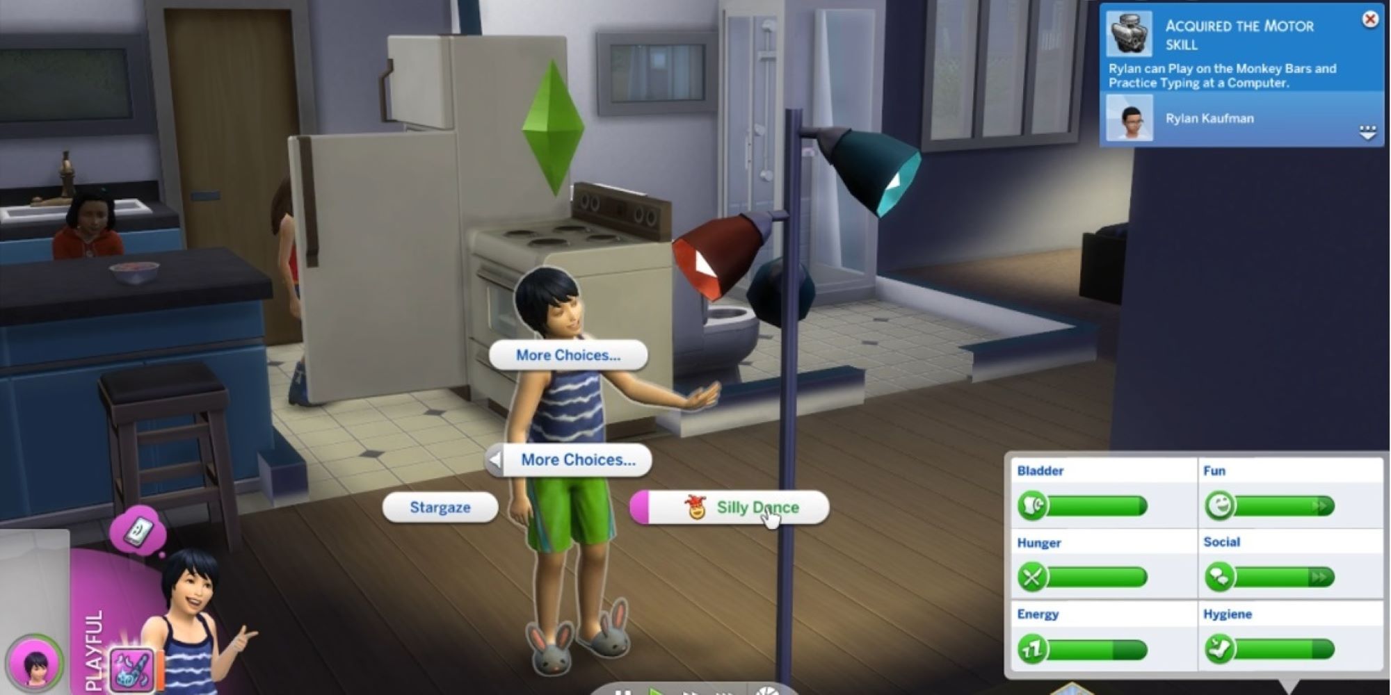 Screenshot of a child in The Sims 4.