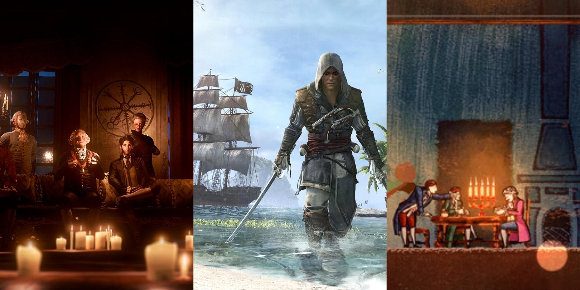 council members in The Council, Edward in Assassin’s Creed IV Black Flag, people in the tavern in Card Shark