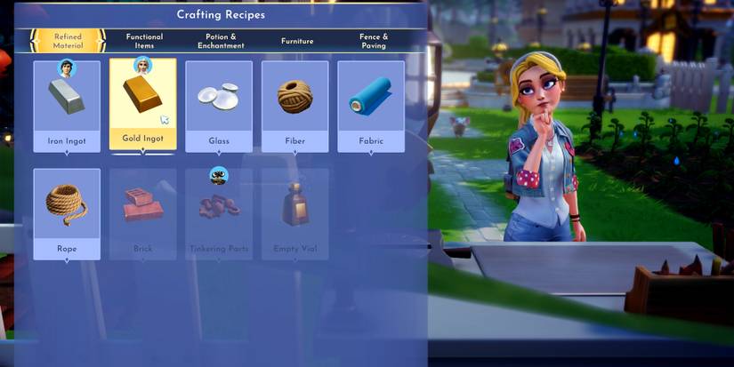 craft gold ingot in disney dreamlight valley