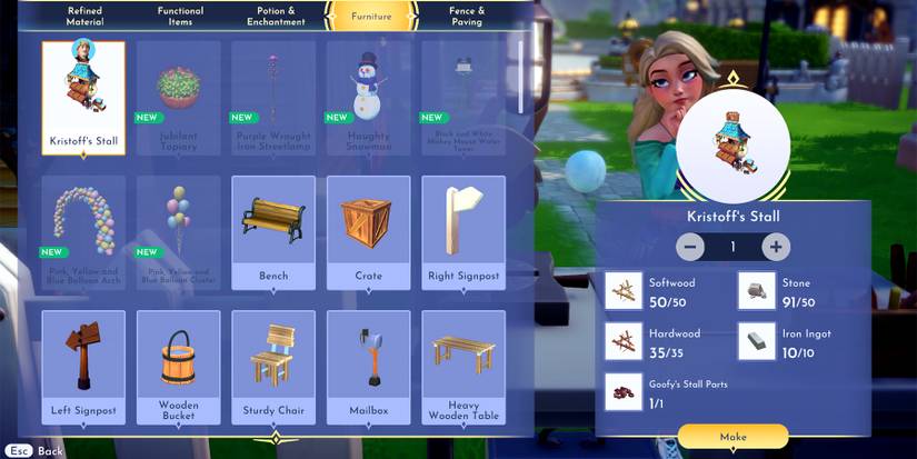 creating kristoff stall in disney dreamlight valley