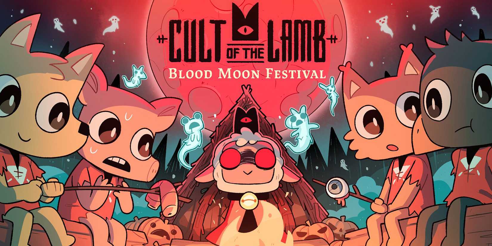 Blood Moon Key Art in Cult of the Lamb