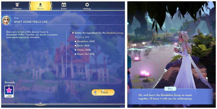 dandelion syrup in disney dreamlight valley