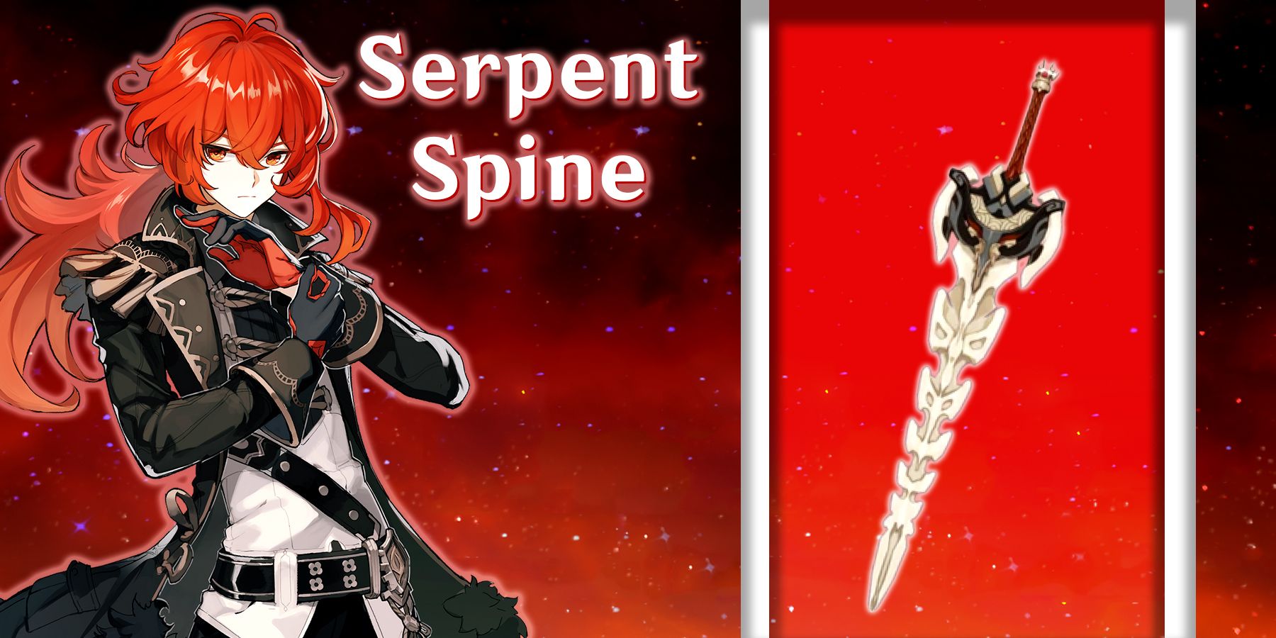 diluc holding serpent spine in genshin impact
