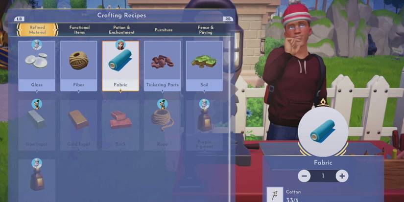 disney dreamlight crafting fabric