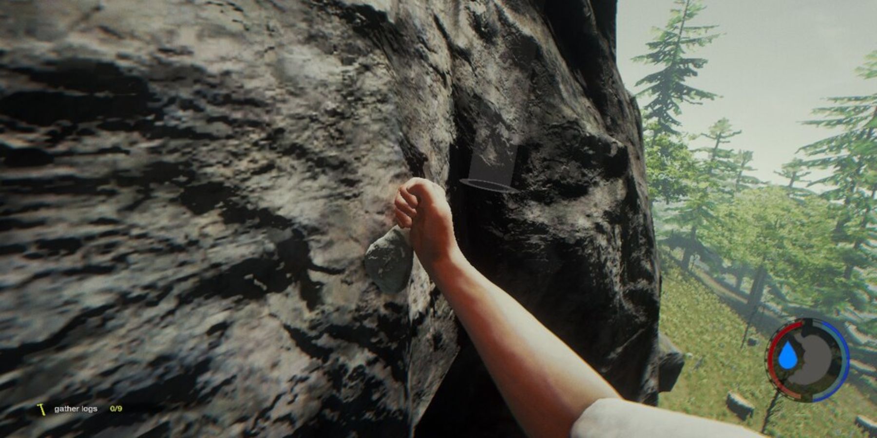 Eric using the Climbing Axe in The Forest