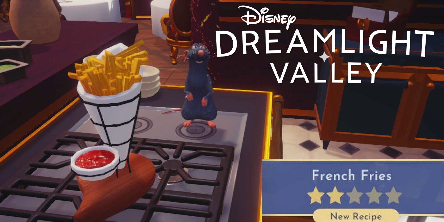 dreamlight valley french fries and logo