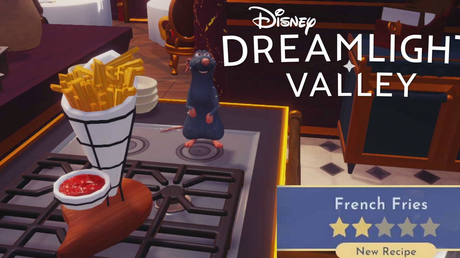 dreamlight valley french fries and logo