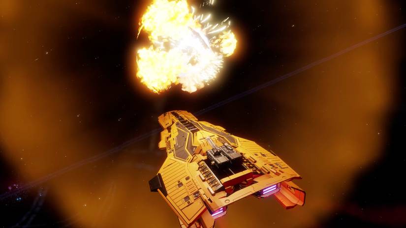 An up-close explosion