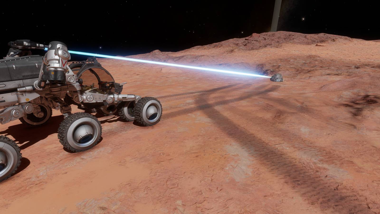 An SRV firing into a mining node