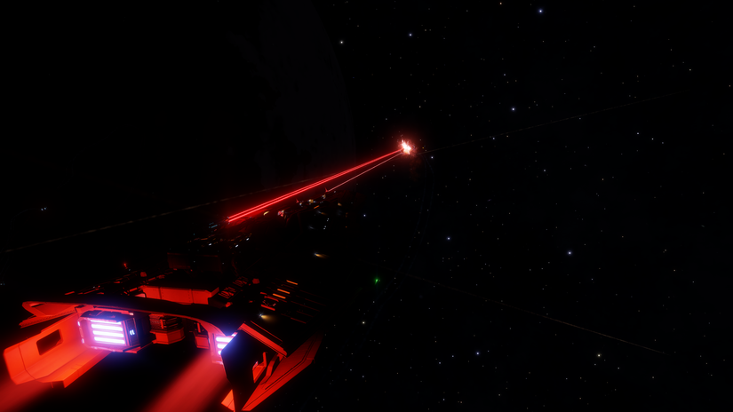 Lasers fired from a corvette into some unsuspecting victim