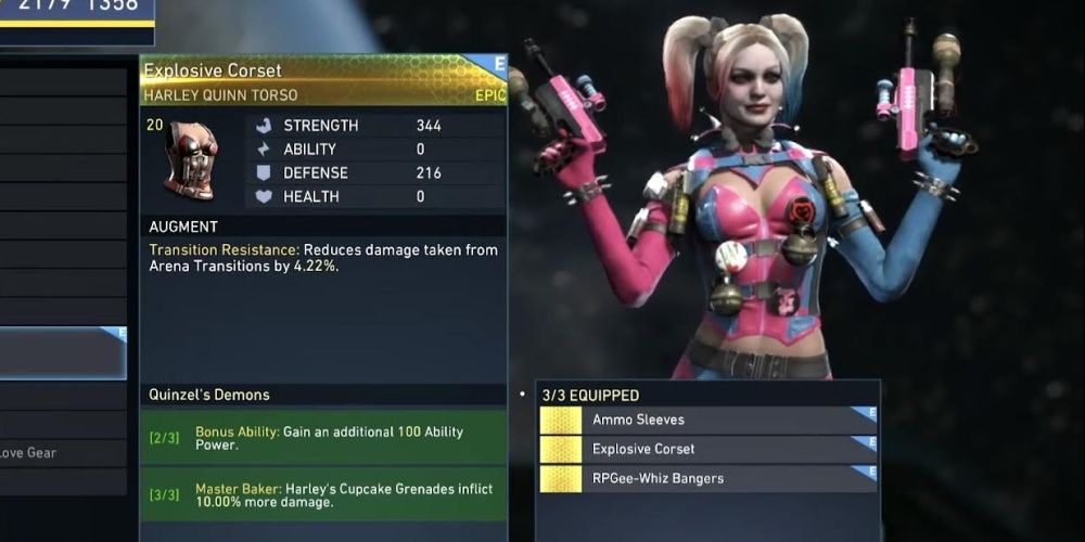 explosive corset for harley quinn in injustice 2