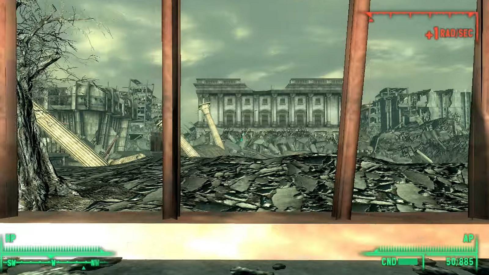 Image from Fallout 3 showing the destroyed White House.
