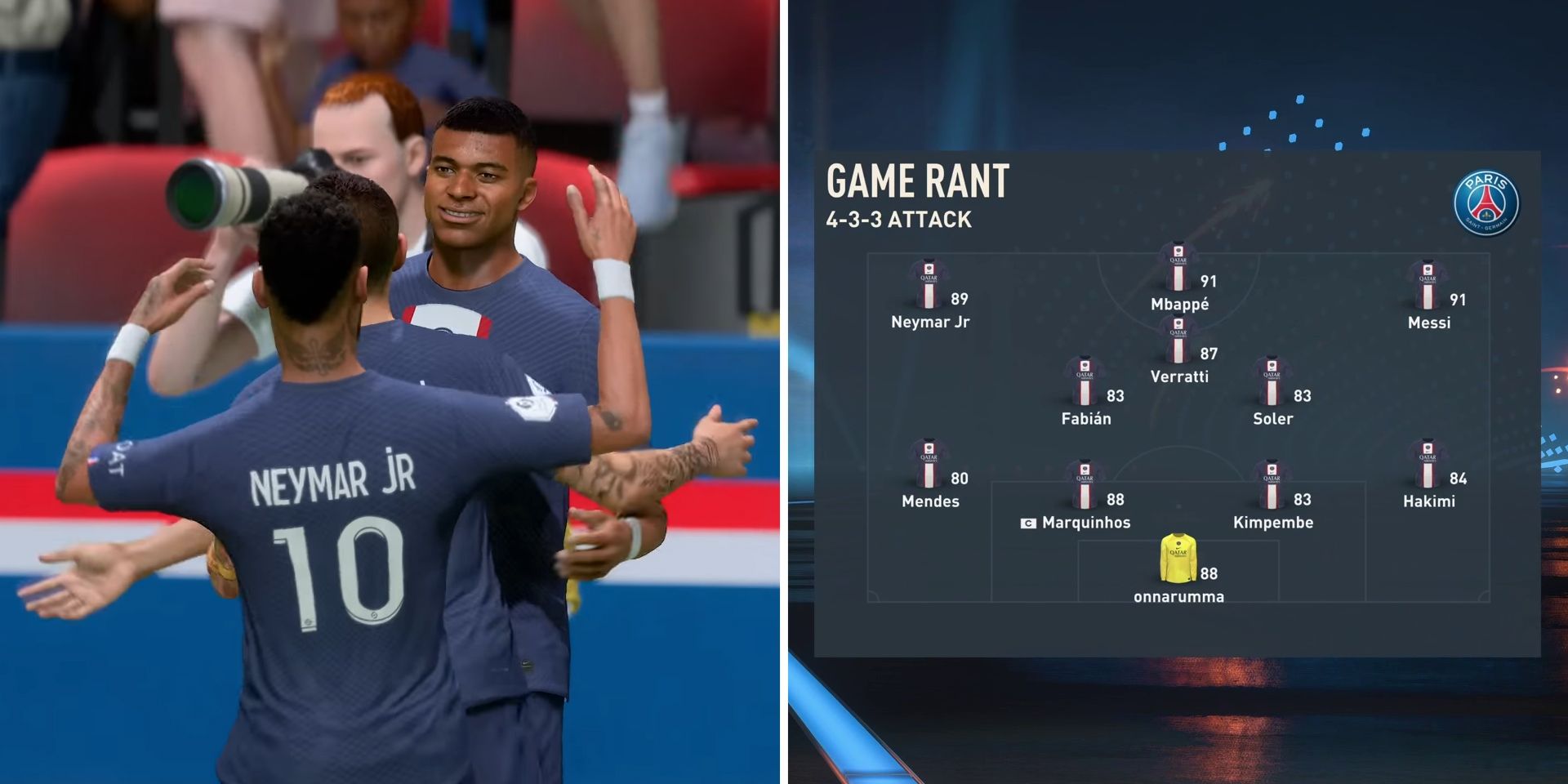 FIFA 23: лучшая схема и стартовый состав ПСЖ