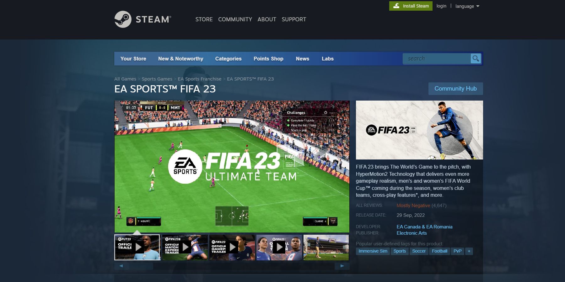fifa 23 review bombed steam