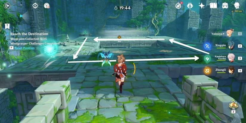 first anemo puzzle in wind chaser day 4 in genshin impact