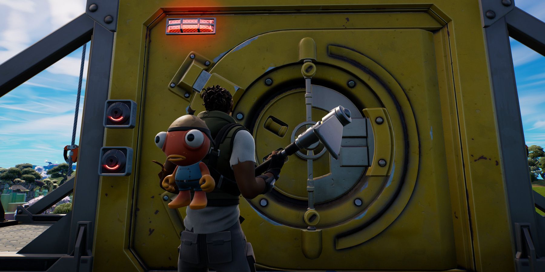 fortnite open a lock with a key and a safe in a single match