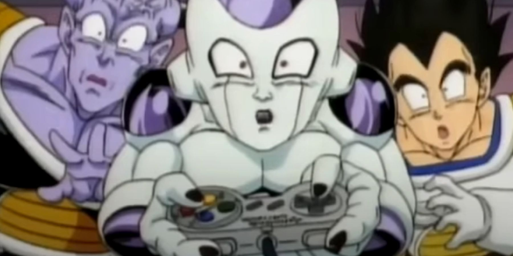 Frieza играет на SNES в рекламе Super Gokuden 2