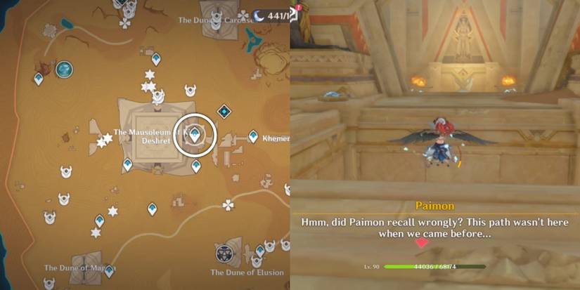 genshin impact glinting component Location three - the mausoleum of King deshret