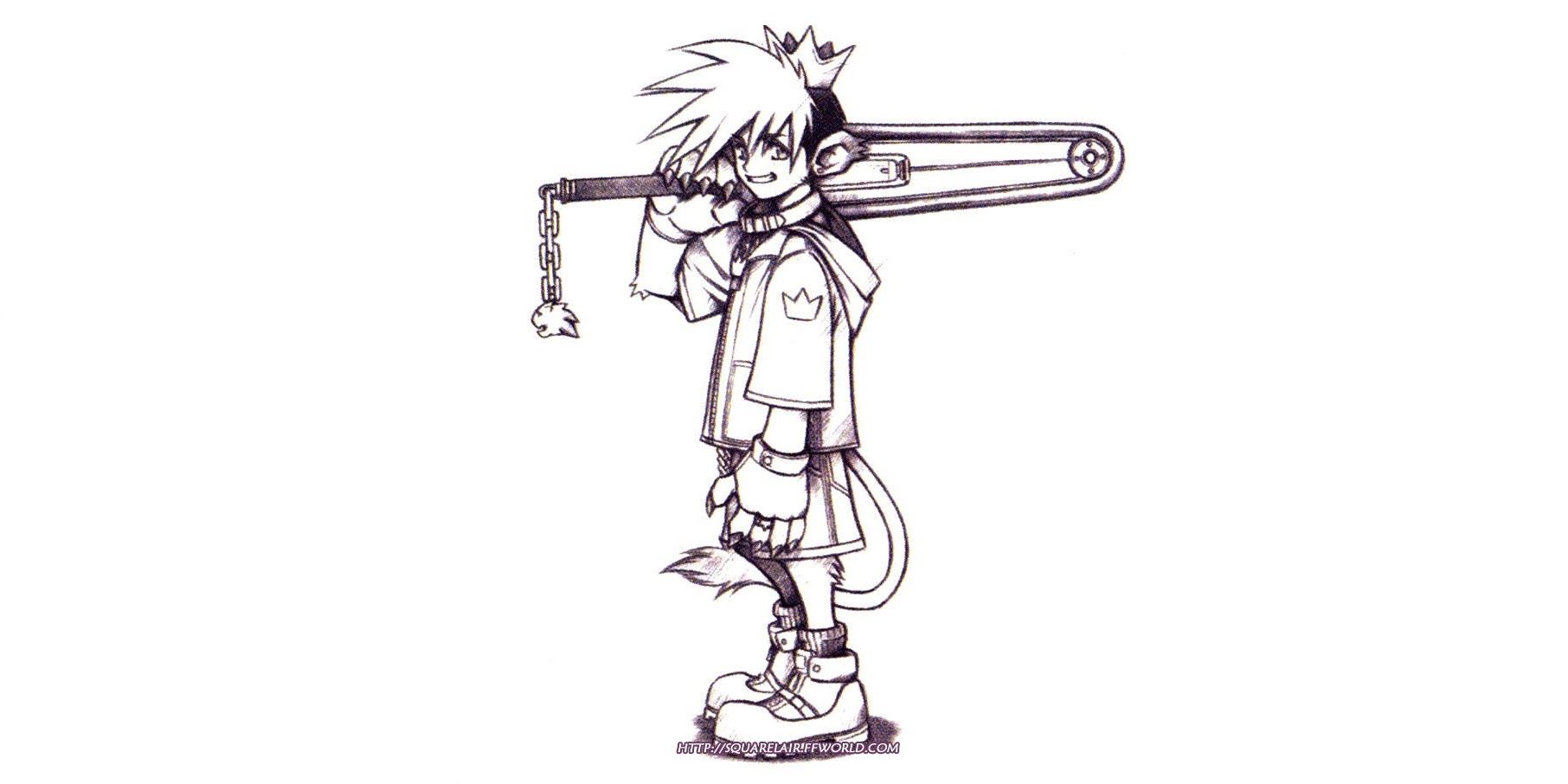 Kingdom Hearts concept art of Sora