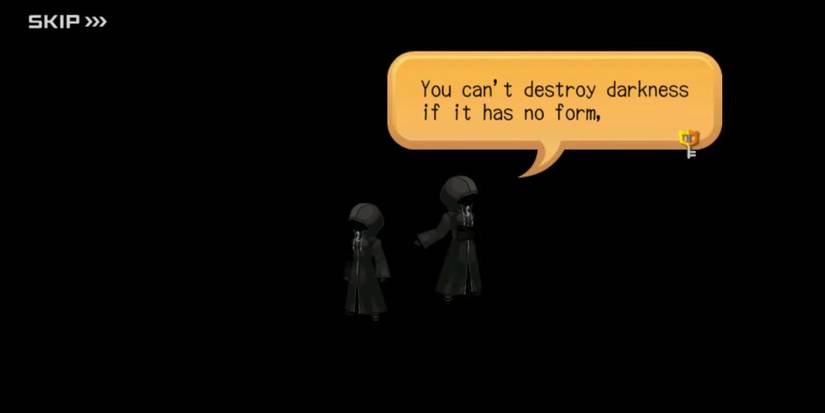 The Master of Masters divulges his plan to Luxu (Kingdom Hearts: Inion X [Back Cover])