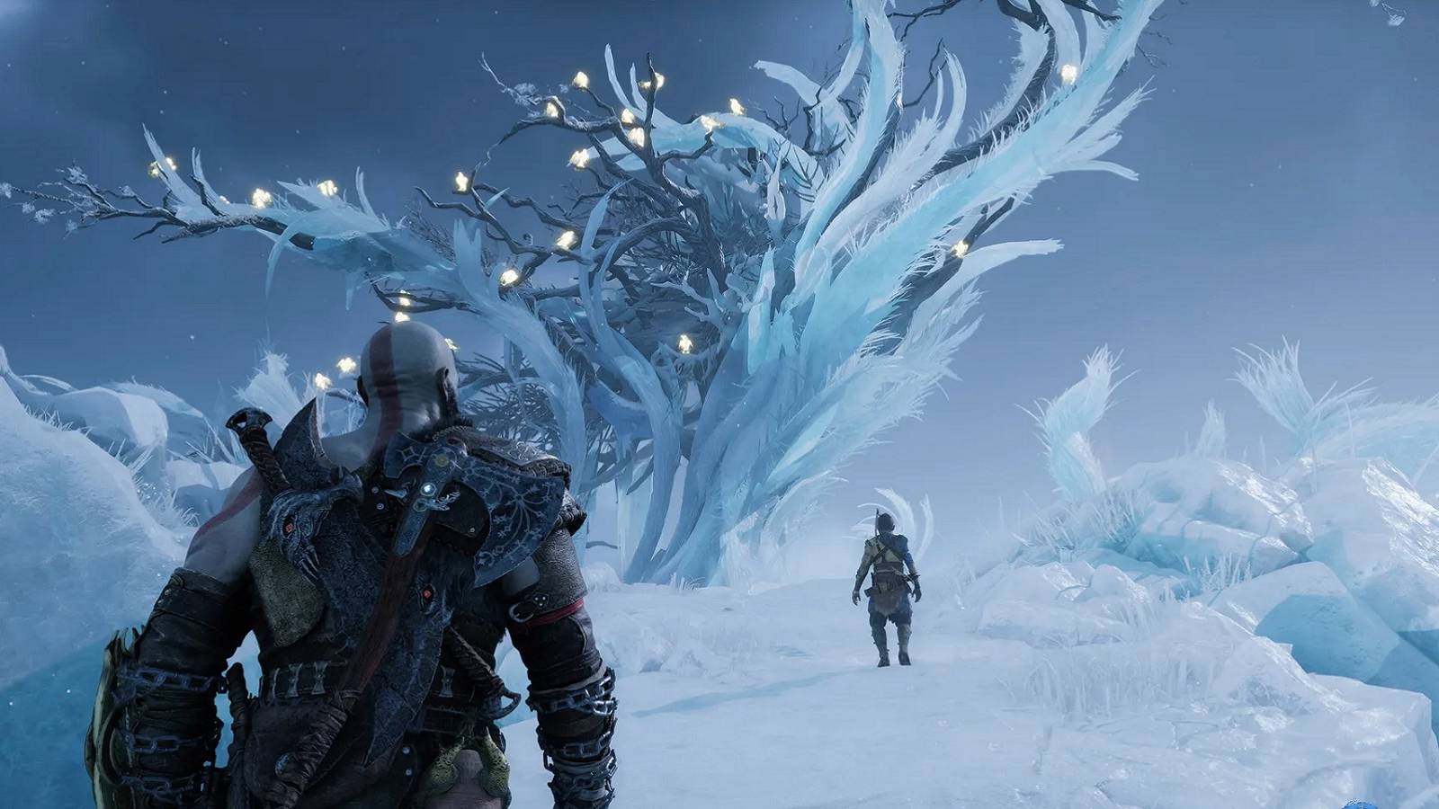 god of war ragnarok snow area