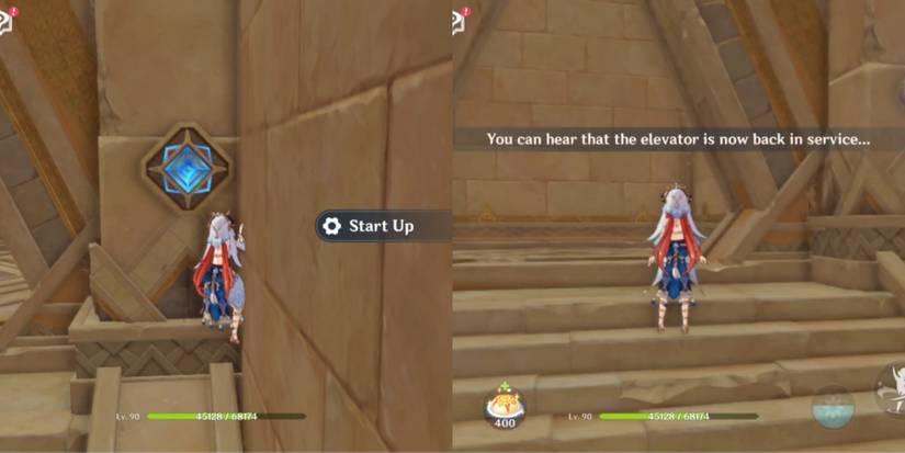 going down the elevator in abdju pit