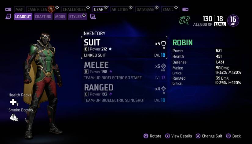 gotham knights robin gear screen