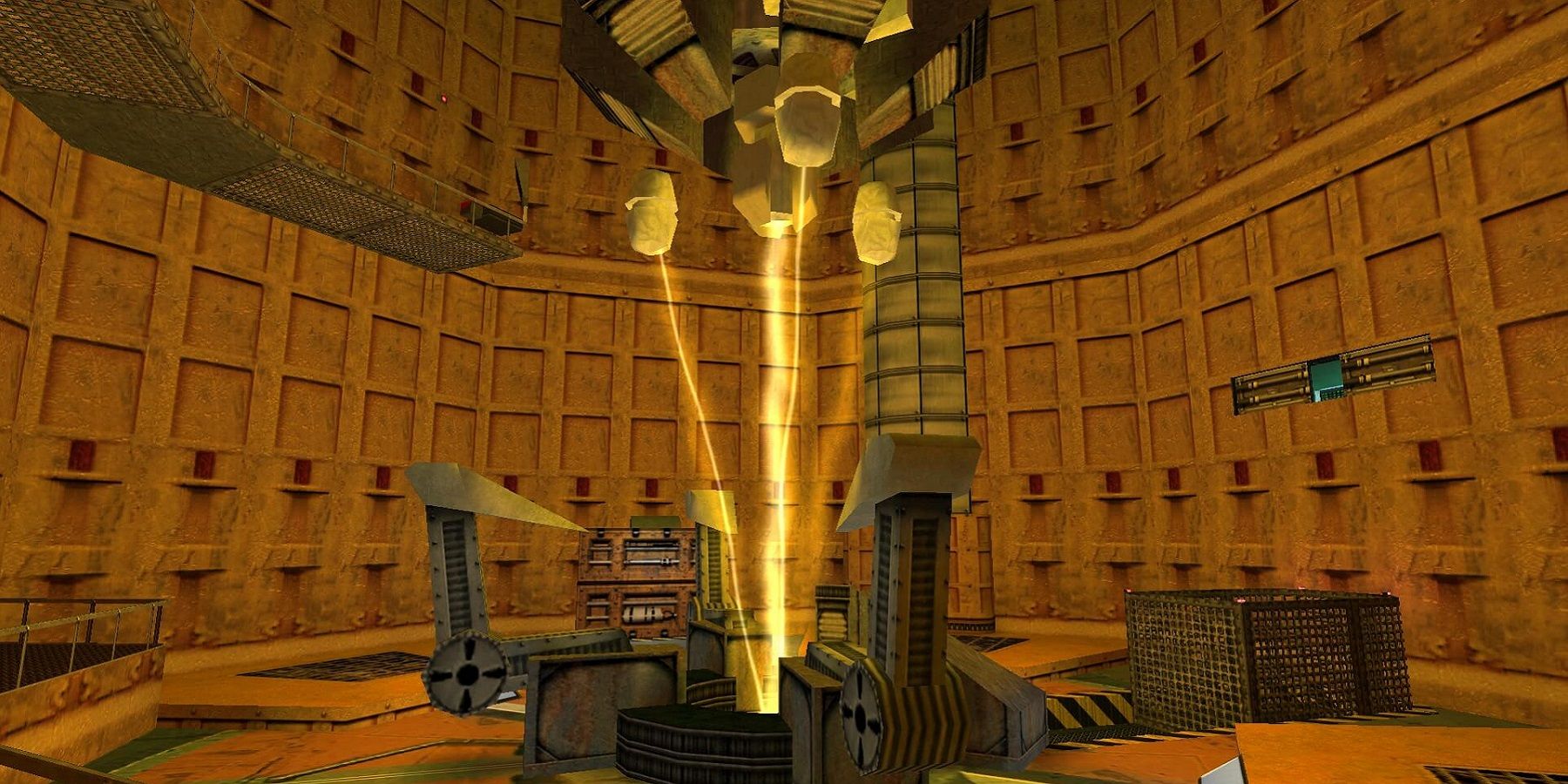 Изображение из оригинального Half-Life, показывающее активированную тестовую камеру в начале.