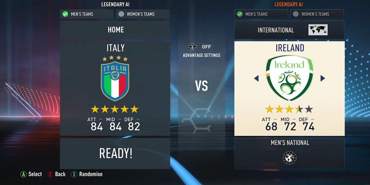 Italy FIFA 23 Squad Rating Screenshot Ireland International