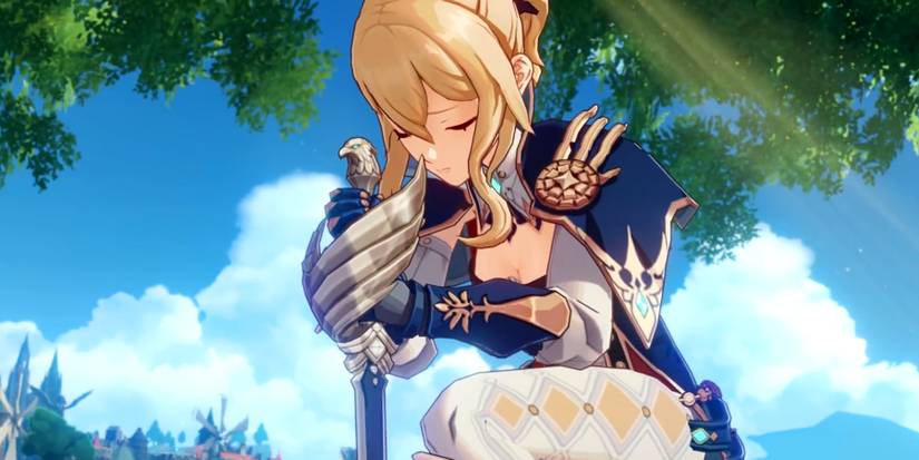 jean kneeling in genshin impact