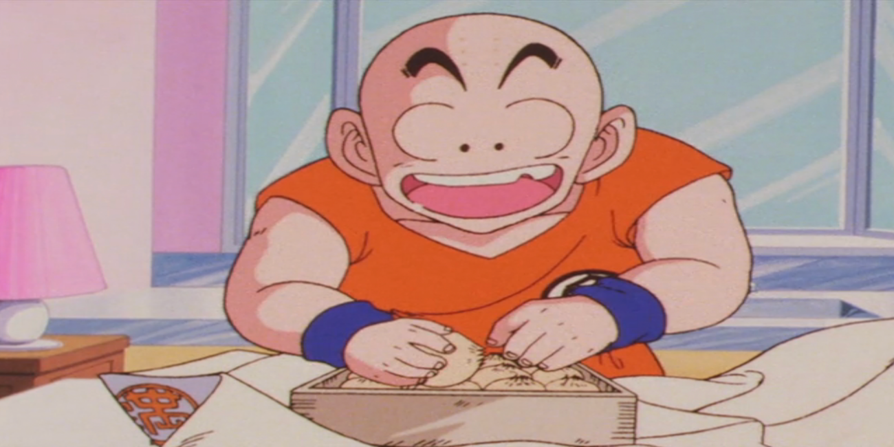 Krillin eating