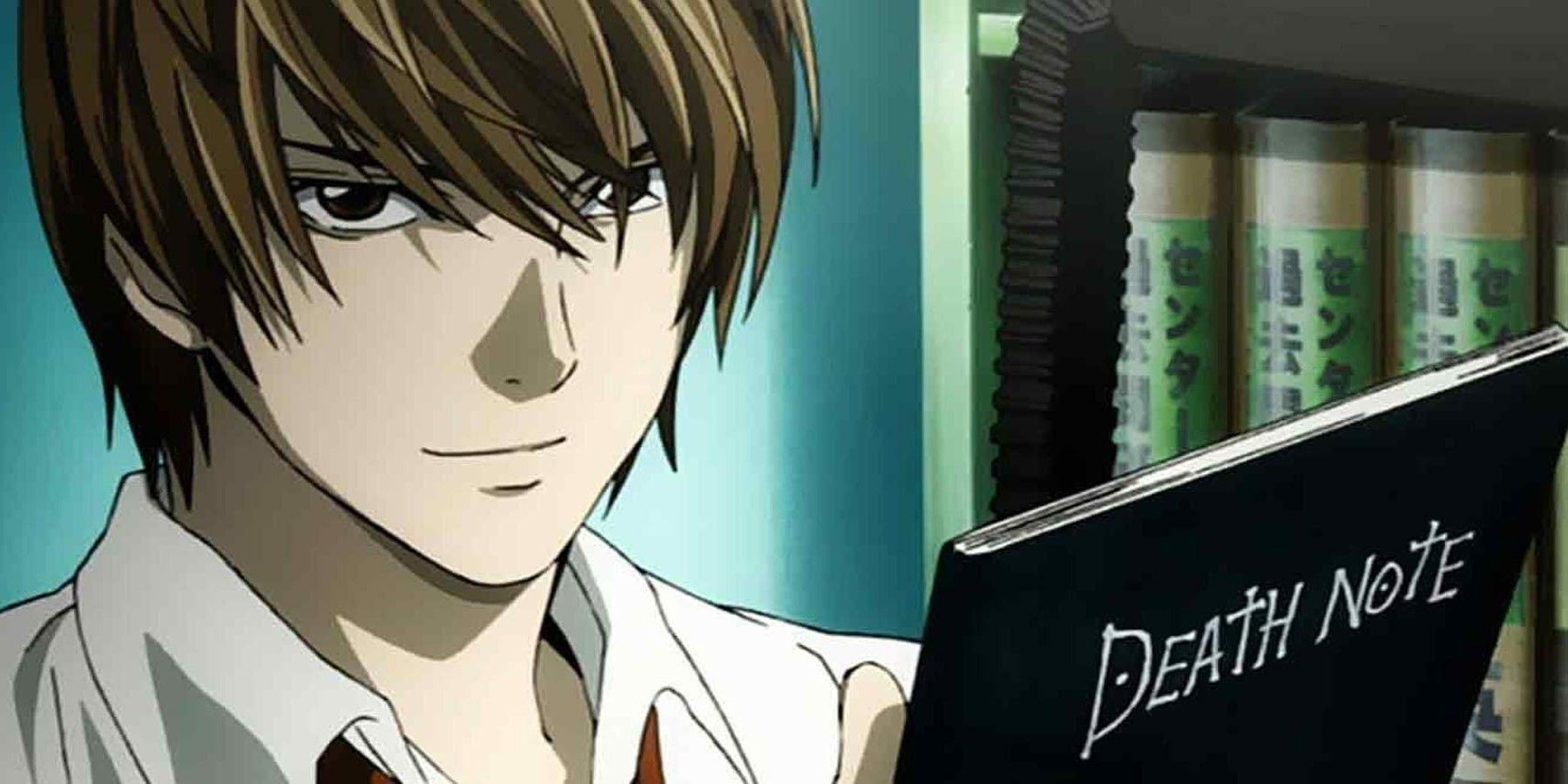 Light Yahami holding Death Note