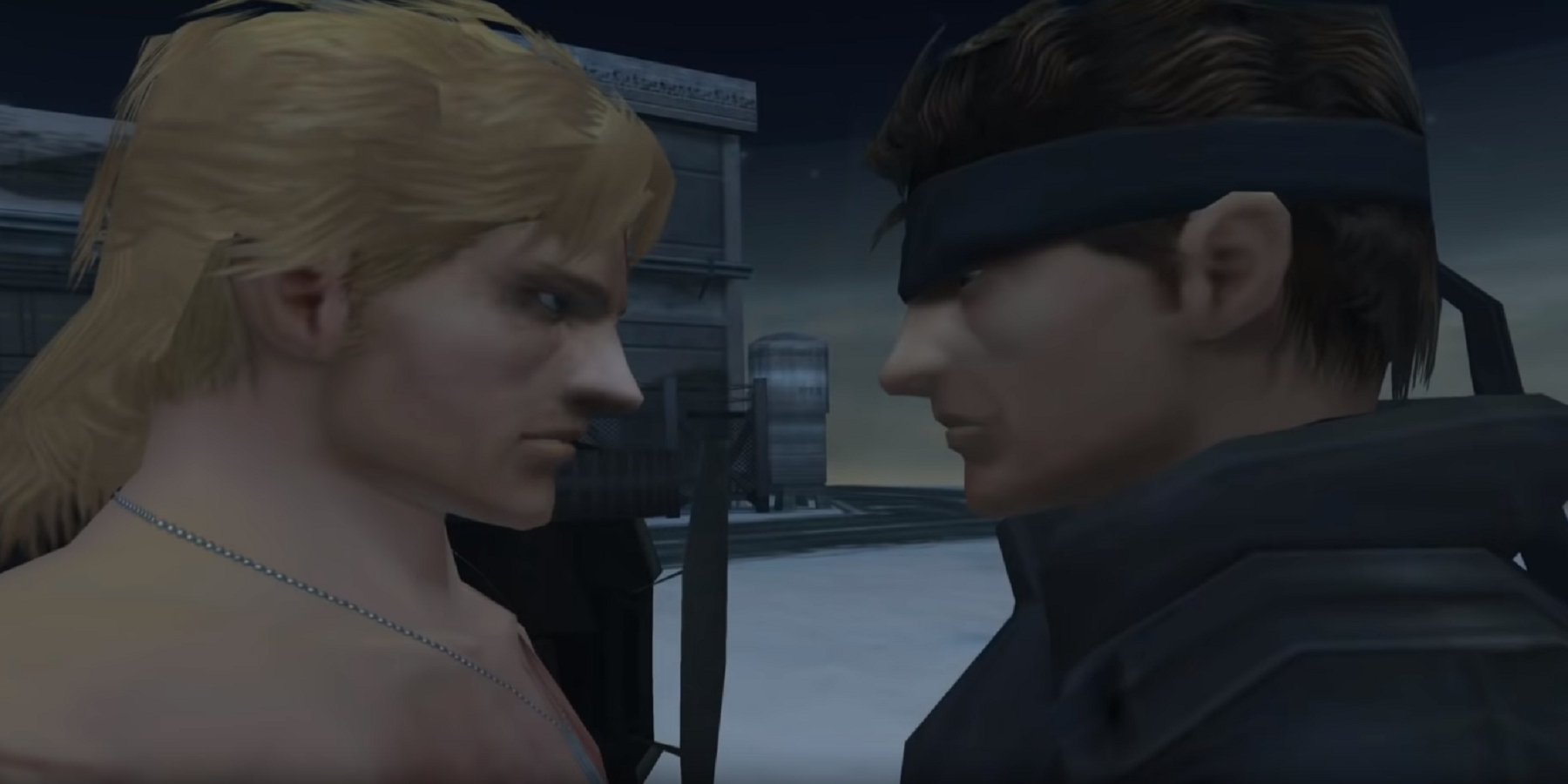 Liquid Snake and Solid Snake face off in the finale scene