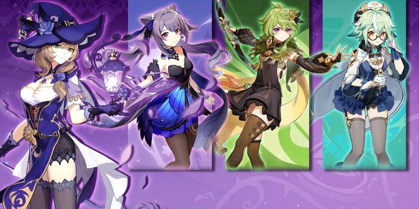 lisa, keqing, collei, and sucrose in genshin impact