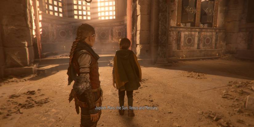 lucas speaking with amicia in a plague tale requiem