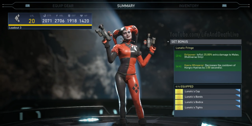 lunatic's set for harley quinn in injustice 2